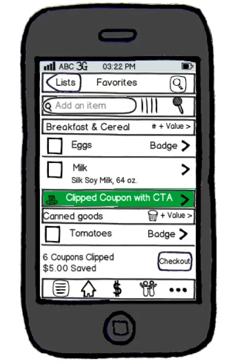 GiQ mobile wireframes