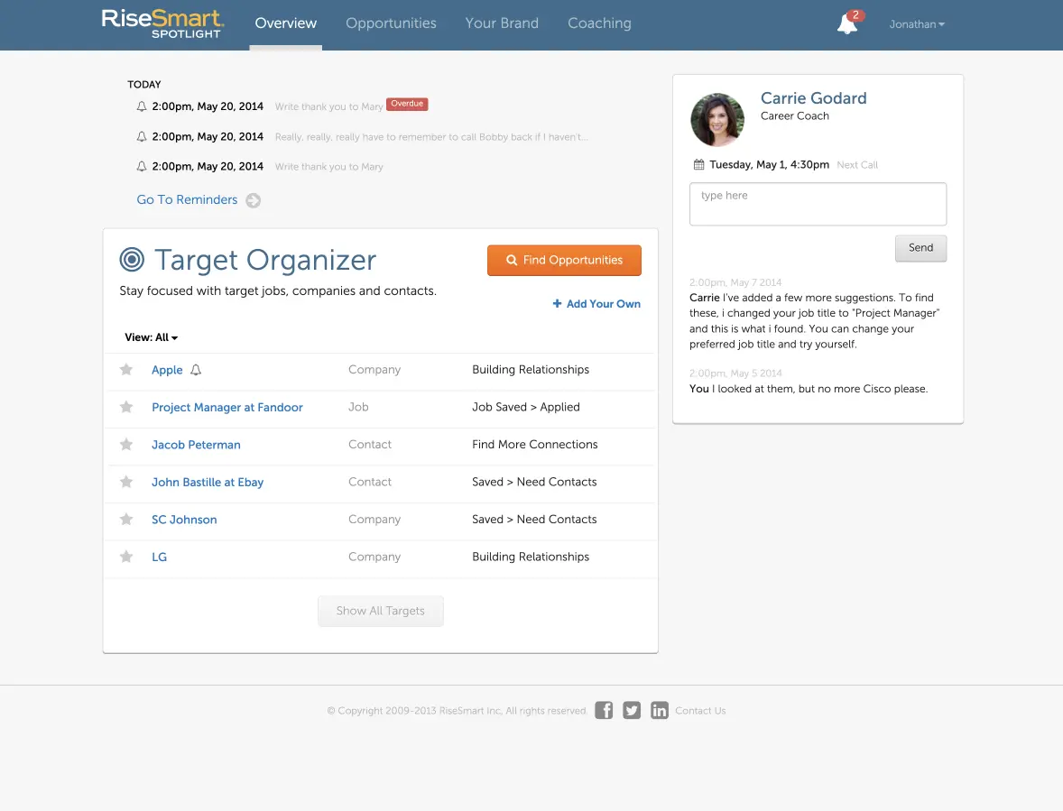 Risesmart job search organizer